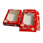 جعبه های بسته بندی مقوایی کوچک کاغذی عاجی شکلات پنجره شکلاتی CMYK PVC Christmas