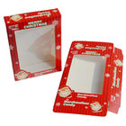 جعبه های بسته بندی مقوایی کوچک کاغذی عاجی شکلات پنجره شکلاتی CMYK PVC Christmas