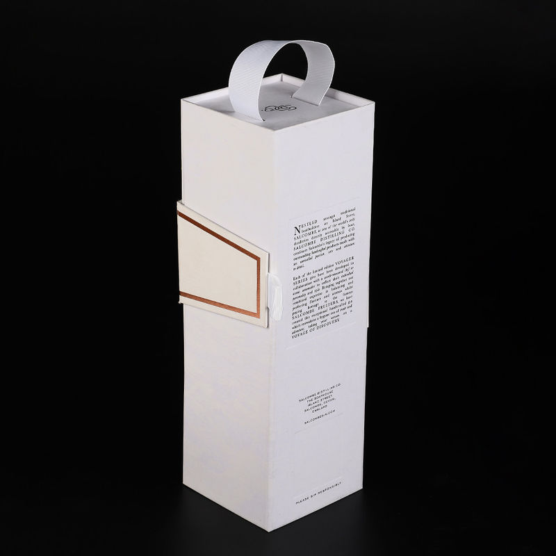 جعبه هدیه بطری شراب Greyboard جعبه هدیه لوکس بسته بندی کاغذی با دسته پانل 92 92 92 27 275 میلی متر