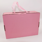 چاپ Cmyk کیسه های خرید کاغذی سفارشی جعبه های کفش صورتی مقوایی با روبان