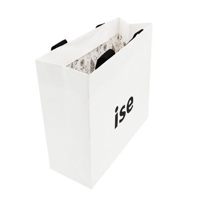 خرید کیف خرید کاغذی لوکس 200 گرم C2S Crepack Two Sides Eco Friendly با دسته روبان ابریشم online manufacture
