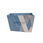 کاغذ کاردستی کیسه های خرید کاغذی سفارشی کوچک آبی با روبان