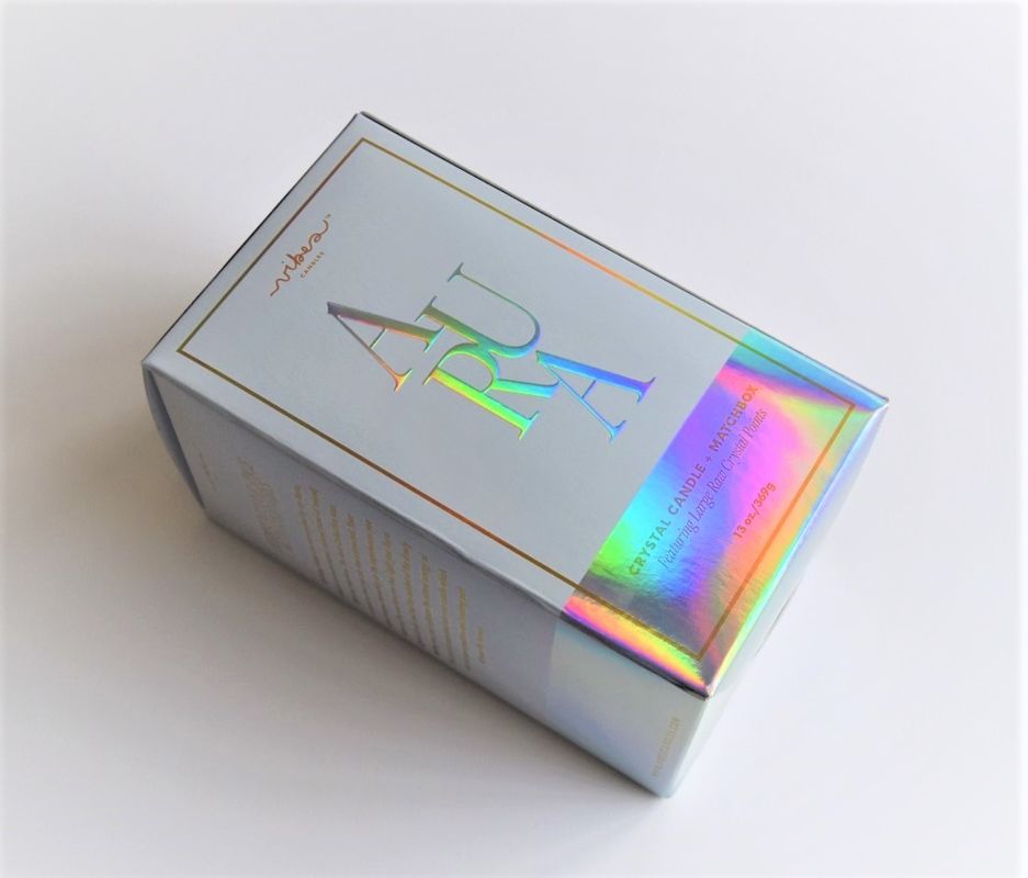 جعبه شمع هولوگرافیک با چاپ طلا