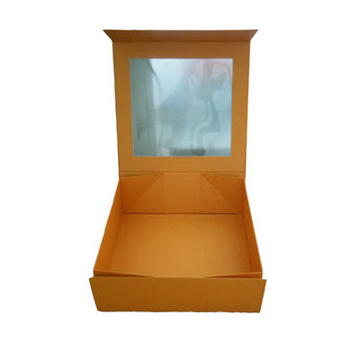 جعبه هدیه لوکس مقوایی سخت و بازیافتی با لوگوی سفارشی، پنجره PVC شفاف و بسته شدن مغناطیسی